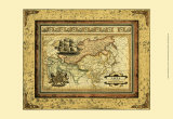 Crackled Map of Asia
