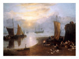 Sun Rising Through Vapour: Fishermen Cleaning and Selling Fish