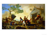 A Fight Outside the New Tavern Cartoon for a Tapestry; 1777