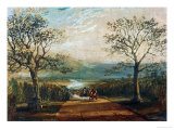 Coach on Road Through Dale  Moors Behind