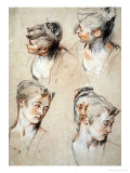 'Four Studies of a Young Woman's Head'  1716-1717