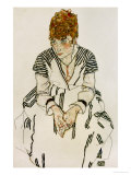The Artist's Sister-In-Law in Striped Dress  Seated  1917