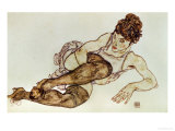 Reclining Woman with Black Stockings  1917