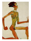 Kneeling Male Nude  in Profile Facing Right  1910