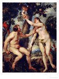 Adam and Eve  a Rather Free Copy of the Painting by Titian