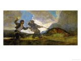 Duel with Cudgels  One of the Black Paintings from the Quinta Del Sordo  Goya's House  1819-1823