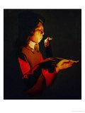Boy Blowing on a Firebrand  circa 1645-1650