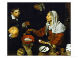 An Old Woman Frying Eggs