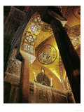 View of the Mosaic of the Hermit Hosios Loukas and Vaulted Ceiling Above Seen Across an Arch