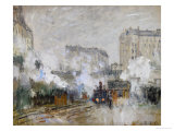 Streetside of the Gare St Lazare  Seen Towards the Tunnel of Batignolles  1877