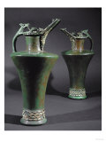 Two Bronze Jugs with Coral and Enamel Inlay  from Grave in Bas-Yutz  Moselle  France