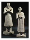 Two Gypsum Statuettes with Folded Hands