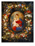 Virgin and Child with Angels Amonst a Garland of Flowers  Medaillon Rubens