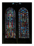 Saint George and Saint Gilles  Stained Glass Window in the Nave  circa 1200-15