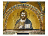 Byzantine Mosaic: Christ Pantocrator (Close-Up View of Mosaic in the Narthex)