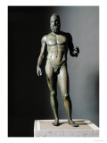 Riace Bronze (B)  Bronze Statue of a Young Man with Helmet  More Than Life-Size  Found in 1972
