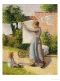 Woman Hanging Her Laundry  1887