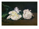 A Twig of White Peonies with Pruning Shears  1864