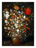 Big Flower Bouquet in a Wooden Vessel