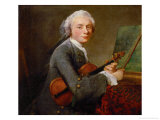 Young Man with Violin  Charles Theodore Godefroy  Eldest Son of the Jeweller Charles Godefroy