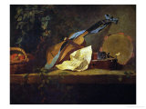 Muscial Instruments and a Basket with Fruit