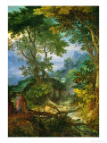 Mountain Landscape with the Temptation of Christ  1605-1610