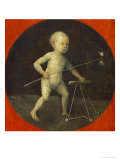 Small Child with Windmill  Tondo  Reverse Side of the Altar Wing with Christ Carrying the Cross