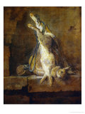 Dead Hare with Game Bag and Powder-Flask