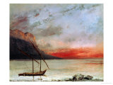 Sunset on Lake Geneva  1874