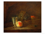 A Silver Goblet  Grapes  an Apple  Before 1728