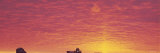 Silhouette of a Telecommunication Station at Sunset  Resolution Bay  Northwest Territories  Canada