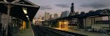 Person Standing on a Railroad Station Platform  Chicago  Illinois  USA