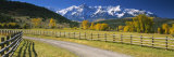 Fence along a Road  Sneffels Range  Colorado  USA
