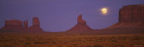Moon Shining over Rock Formations  Monument Valley Tribal Park  Arizona  USA