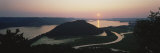 Silhouette of Mountains at Dusk  Trempealeau Mountain  Mississippi River  Minnesota  USA