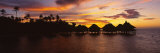 Silhouette of Stilt Houses on the Beach  Bora Bora  French Polynesia