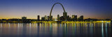 City Lit Up at Night  Gateway Arch  Mississippi River  St Louis  Missouri  USA
