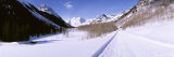 Snow Covered Landscape  Maroon Bells  Colorado  USA