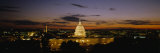 Government Building Lit Up at Night  US Capitol Building  Washington DC  USA