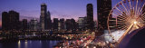 Lit Up Ferris Wheel at Dusk  Navy Pier  Chicago  Illinois  USA