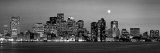 Black and White Skyline at Night  Boston  Massachusetts  USA