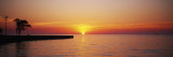 Sunrise over a Lake  Lake Michigan  Chicago  Illinois  USA