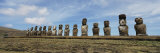 Moai Statues in a Row  Tahai Archaeological Site  Rano Raraku  Easter Island  Chile