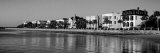 Buildings along the Waterfront in Black and White  Charleston  South Carolina  USA