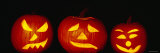 Jack O' Lantern Lit Up at Night  Vermont  New England  USA