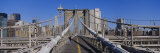 Woman Walking on a Bridge  Brooklyn Bridge  Manhattan  New York  USA