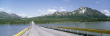 Wooden Bridge over a River  Nenana River  Alaska  USA