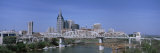 Pedestrian Bridge Crossing the River  Cumberland River  Nashville  Tennessee  USA