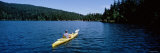 Man on a Kayak in a Lake  Orcas Island  Washington State  USA