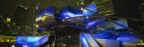 Pavilion in a Park Lit Up at Night  Pritzker Pavilion  Millennium Park  Chicago  Illinois  USA